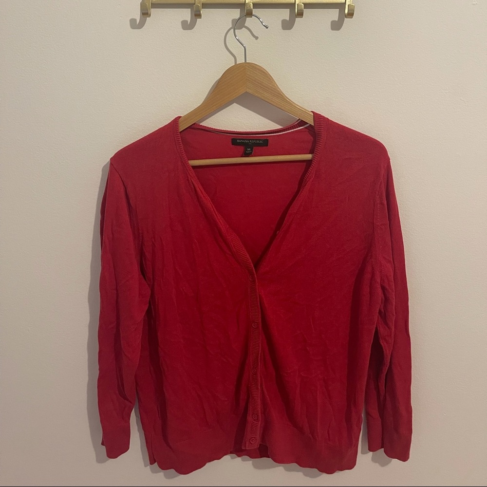 Banana Republic Red Cardigan